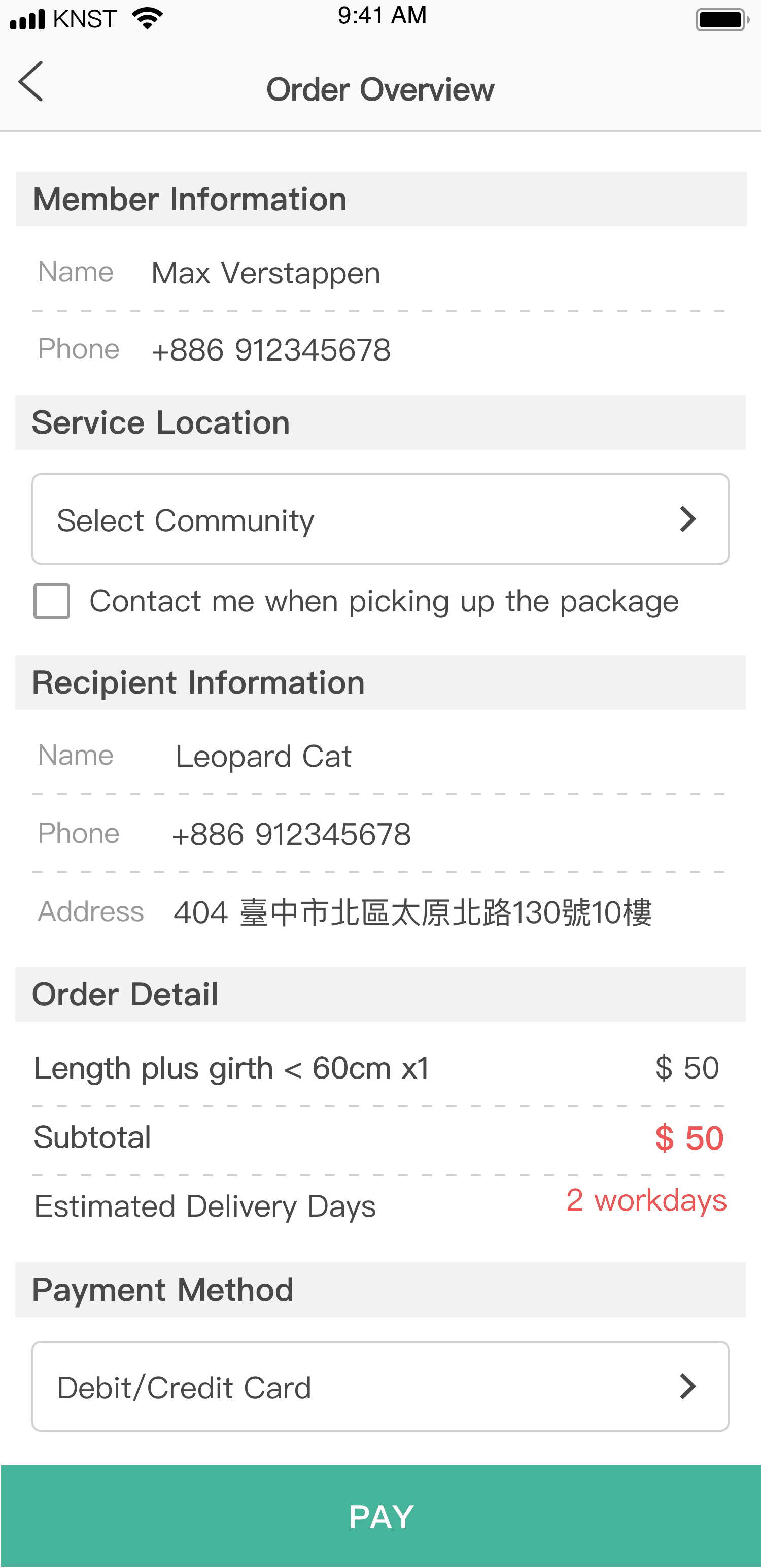 Additional Order Options