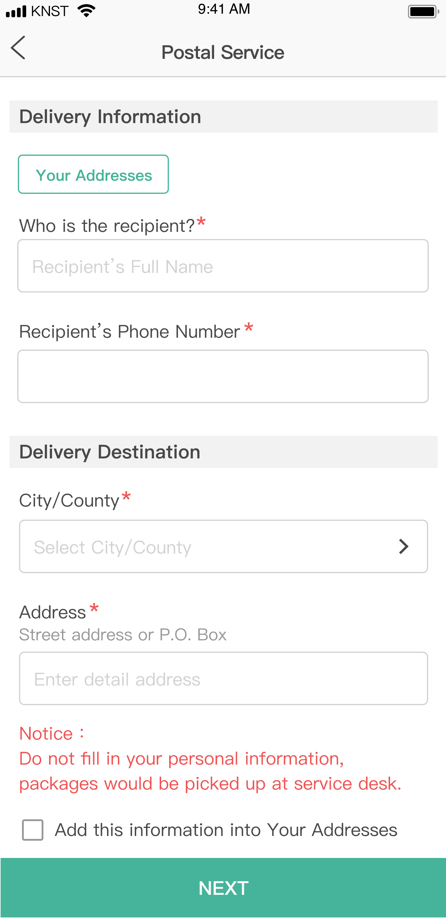 Your Address Funtion